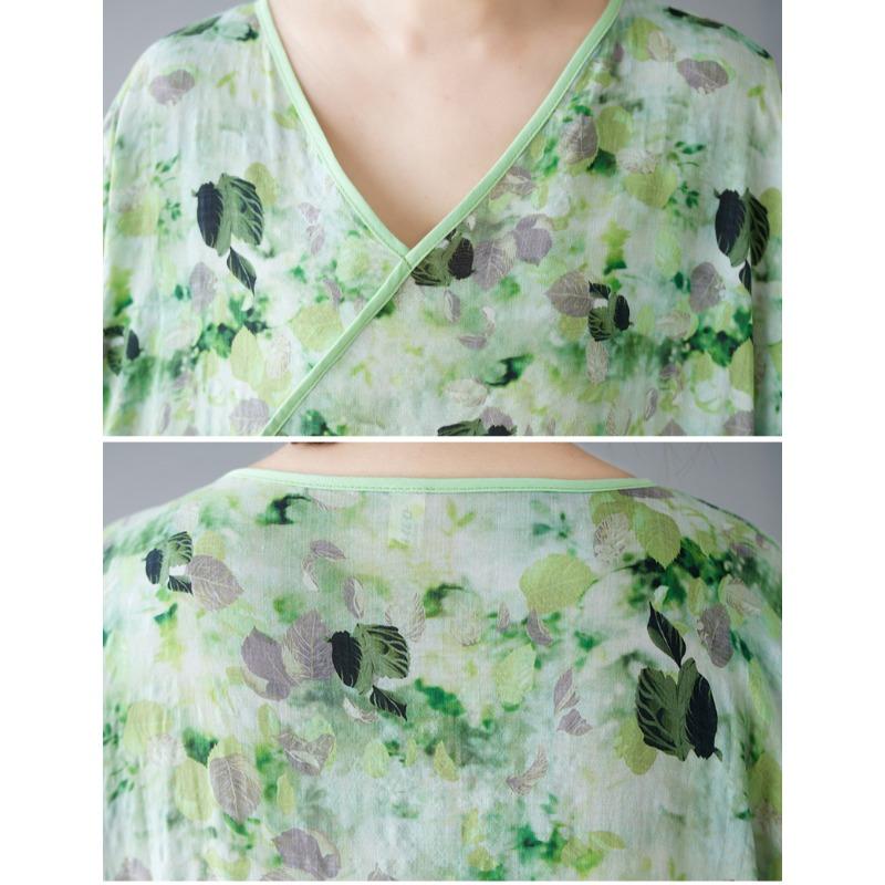 DIMANAF 2025 Лето Женское Новое Платье Большого Размера Комбинированное Базовое Повседневное Свободное Длинное Винтажное Платье Макси с V-образным вырезом и Плиссировкой