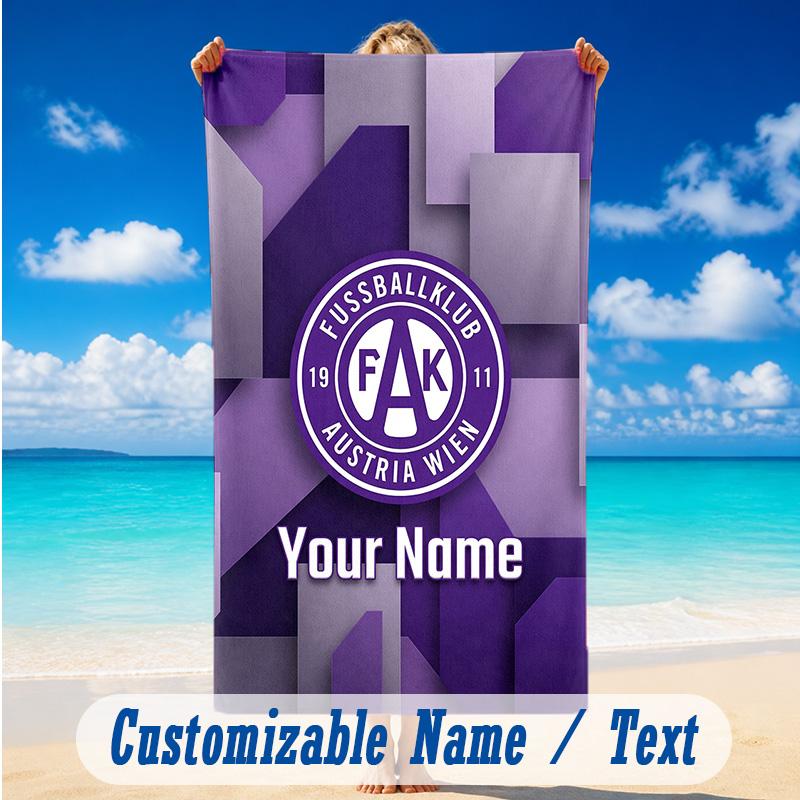 Beach Towel Custom Name Text, Quick Dry Large Towel For Beach HomeAustria Wien FC