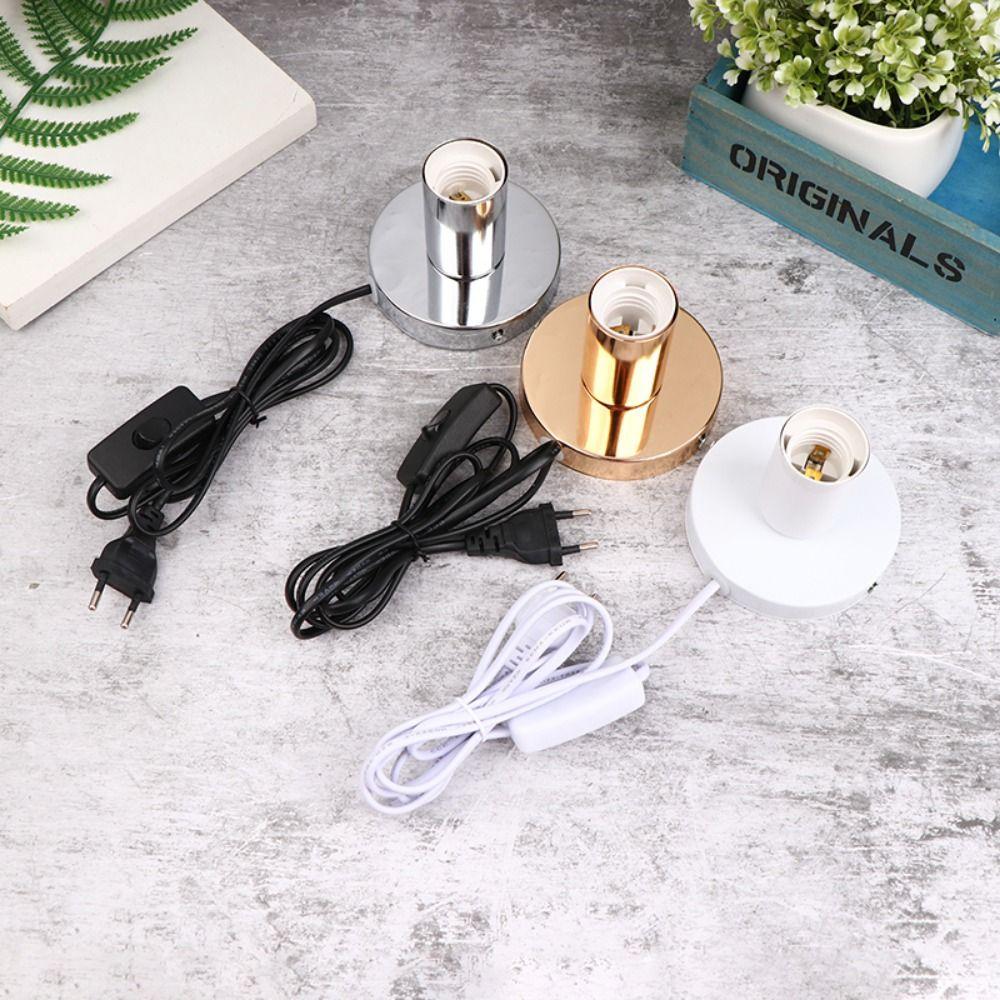 Retro Desktop Lamp Base Polished Metal Light Socket E27 Lamp Holder Pendant Bulb Socket Lamp Holder