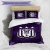 Anderlecht FC Printed 3PCS Bedding Set Breathable Duvet Cover with Pillowcases Decorative Bed Linen for Bedroom Home