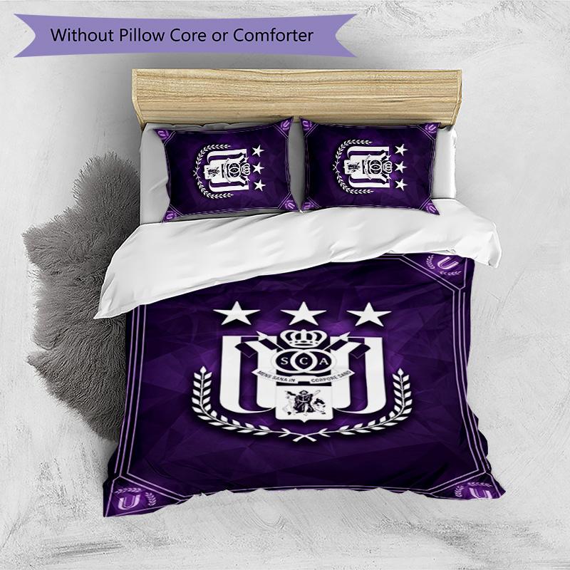 Anderlecht FC Printed 3PCS Bedding Set Breathable Duvet Cover with Pillowcases Decorative Bed Linen for Bedroom Home