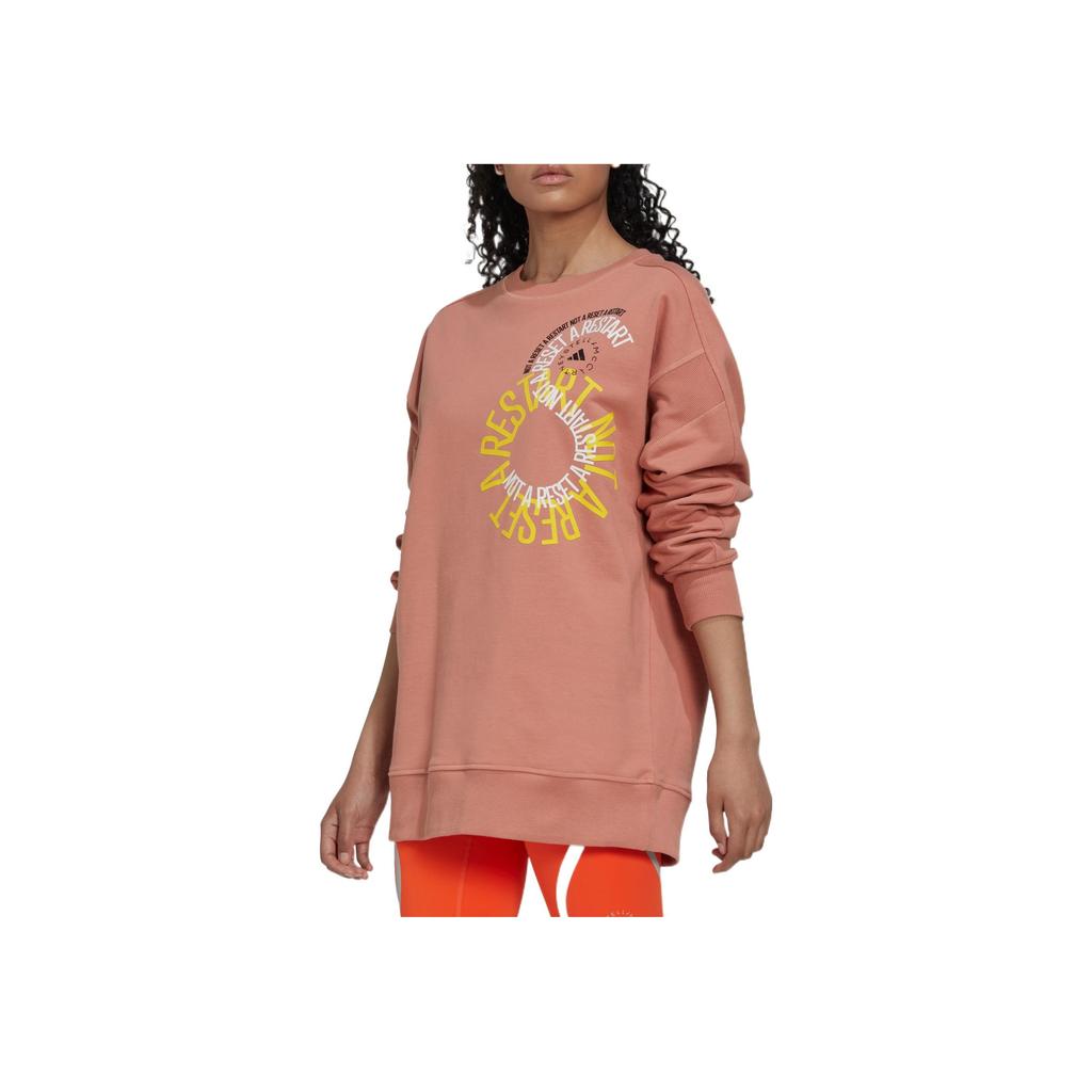 adidas Толстовка X Stella Mccartney с буквенным принтом спереди Топы унисекс Красный Коричневый IB5887