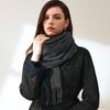 Korean Version of The Autumn and Winter Faux Cashmere Splicing Scarf Japanese Harajuku Wind Long Dual-use Shawl Tassel Thickened Warm Scarf