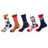 5 Pairs/Pack Couples Happy Funny Socks Cotton EU 37-43 Men Cartoon Fruits Flowers Animals Streetwear Harajuku Socks