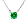 Solitaire Necklace - LOVA LOLA VAN DER KEEN - Synthetic Emerald - 925 Sterling Silver - 45 Cm