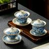Высококачественная ретро-супница для чая Ru Kiln, керамическая чаша Sancai, гайвань, чайная утварь для кунг-фу