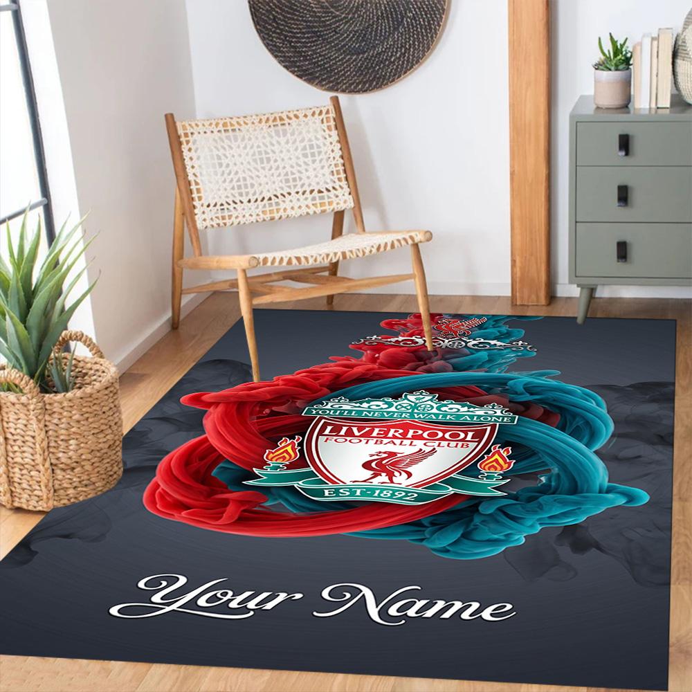 Liverpool Fc Customize Text Carpet Design For Dormitory Outdoor Hallway Kitchen Antislip Carpet Decorate Offices Perfect Gift For Womenmen