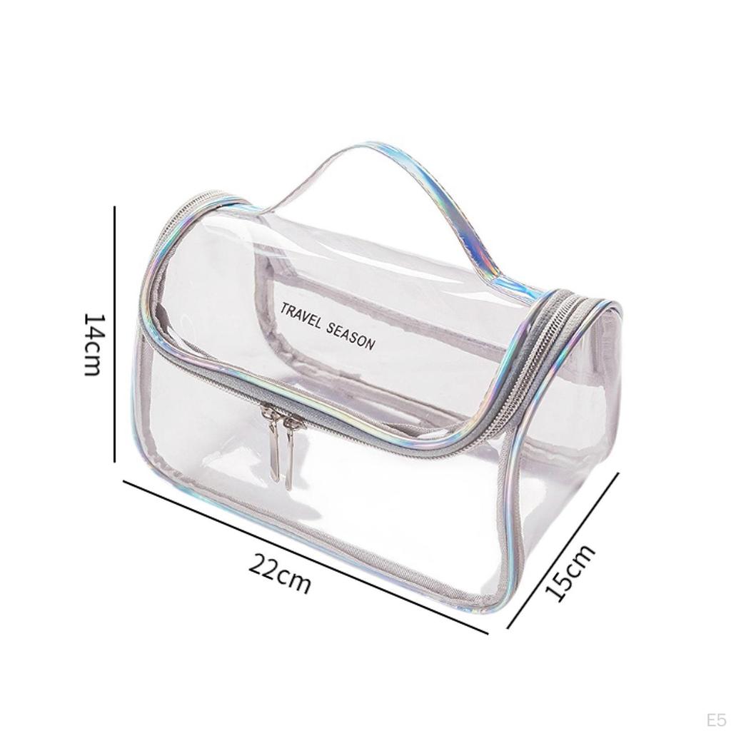 Прозрачная косметичка-органайзер с ручкой-ремнем, компактная, из ПВХ, для путешествий