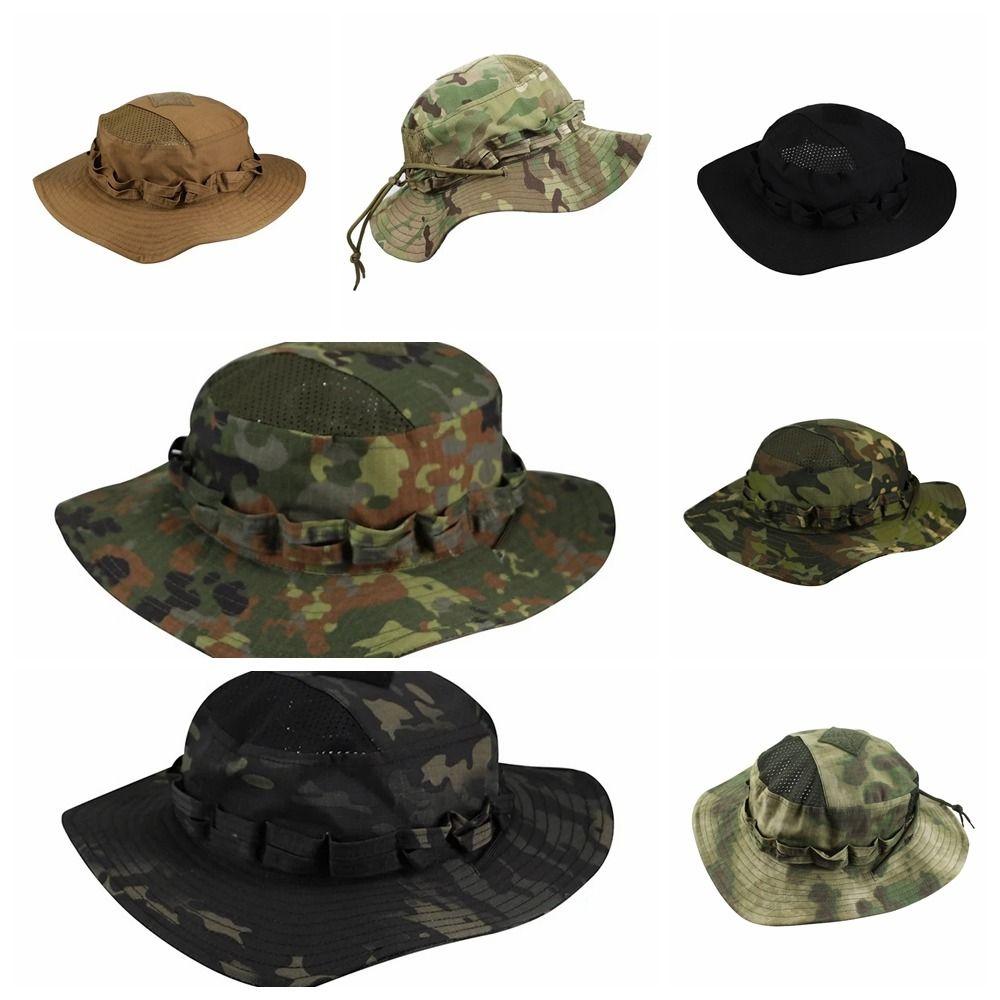 Large Brim Fisherman Hat Breathable Multicam Fishing Sun Cap Durable Bucket Benny Hats Hiking