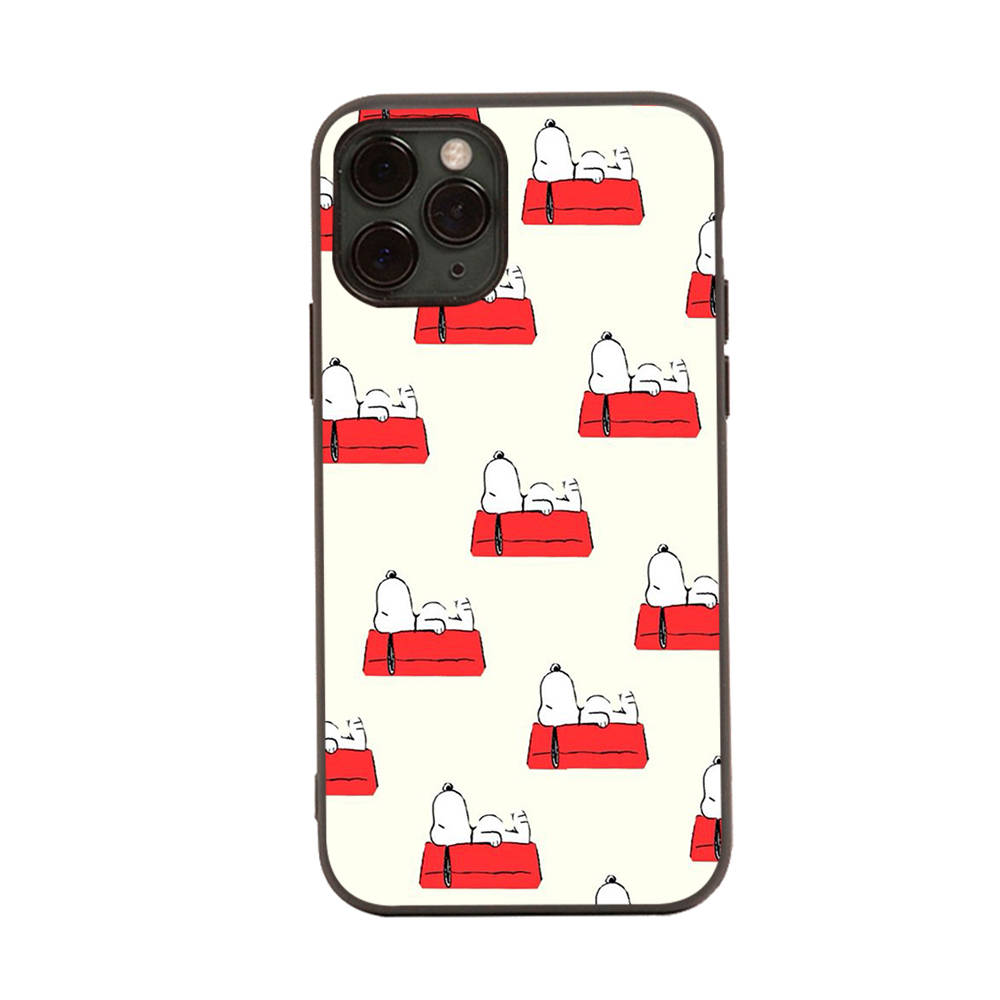 SM16 Snoopy Black Sofe Case for Samsung Note 20 Lite S24 Ultra S23 A03 A05 A06 A11 A71 A15 A16 A13 A24 A25 A33 A52 A53 A50 M55 M35 Plus