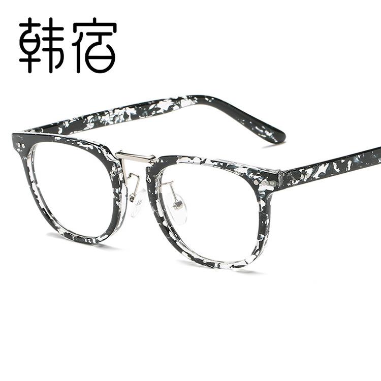 New Hanshu pc square flat mirror retro rice nail frame glasses optical myopia glasses frame