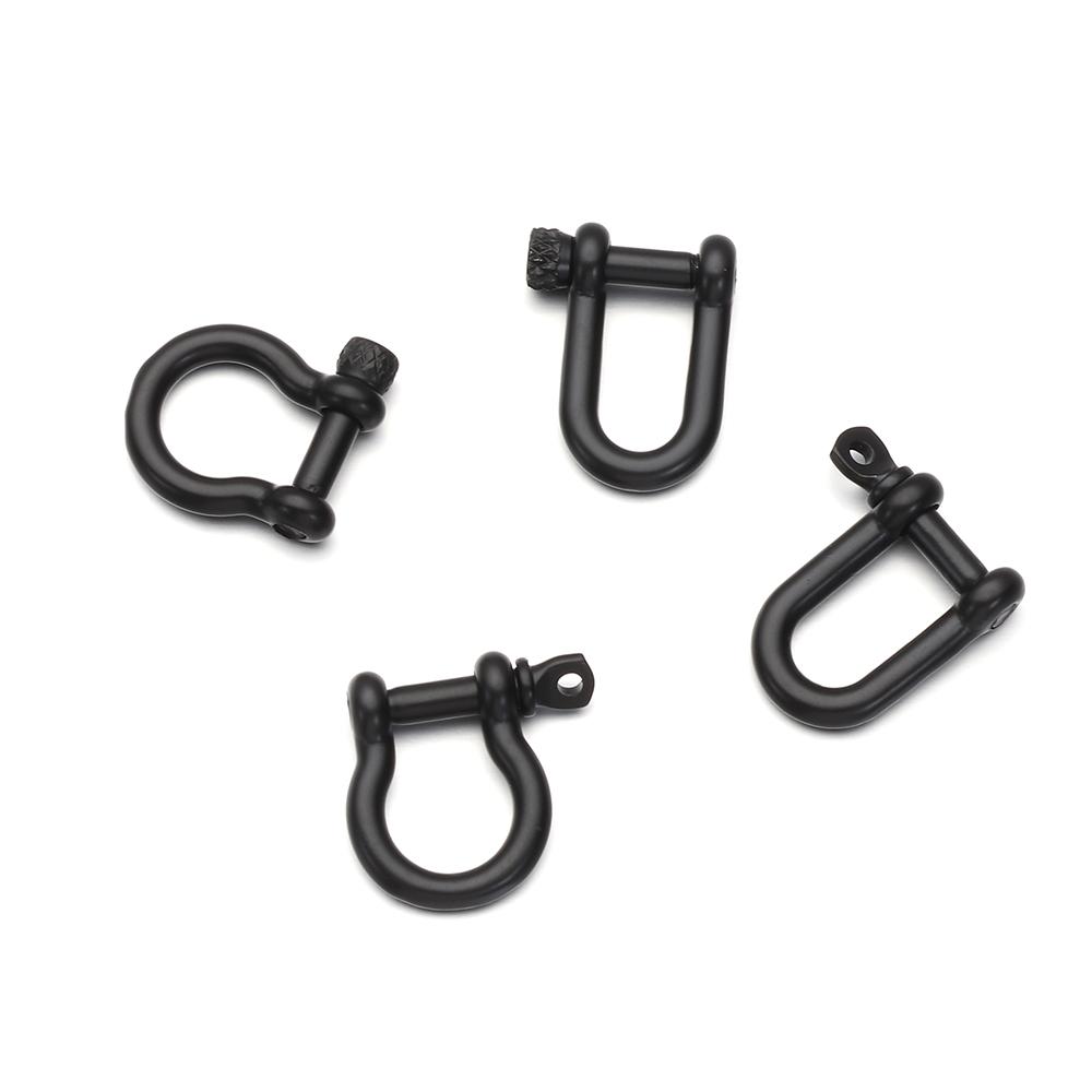 4 Styles Shackle Fob Bracelet Buckle Key Ring Keychain Hook D Bow Staples Solid Carabiner