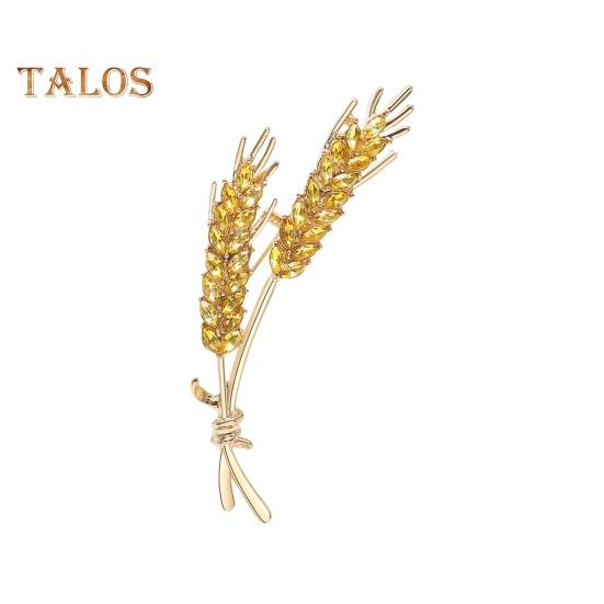 Женская брошь в форме пшеницы, искусственный кристалл, противоскользящая сумка на плечо, костюм, пальто, воротник, шляпа, одежда, защита от воздействия, булавка для вечеринки, выпускного вечера, ювелирные изделия для одежды невесты