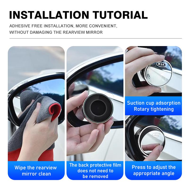 KHCT4 For KIA 2PC Car 360 Degree Adjustable Blind Spot Mirror Round Frame Mirror Accessories K5 K2 Rio Optima Sportage Venga Sorento