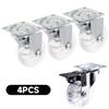 4pcs Universal Furniture Casters Wheels 2 Inch PU Caster Wheels Rotatable Rollers Quiet Office Chair Caster Wheels