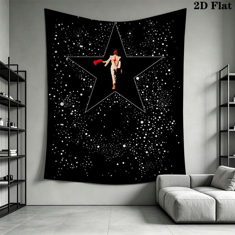 David Bowie Wall Tapestry Artistic Homage Tapestry Wallmounted Background Cloth Wall Covering Decoration Atmospheric Background Cloth Home Decor