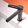 Bathroom Undermount Basin Faucet Waterfall Spout,Cold and Hot Mixer, Hollow-Out Handle, Tap Black