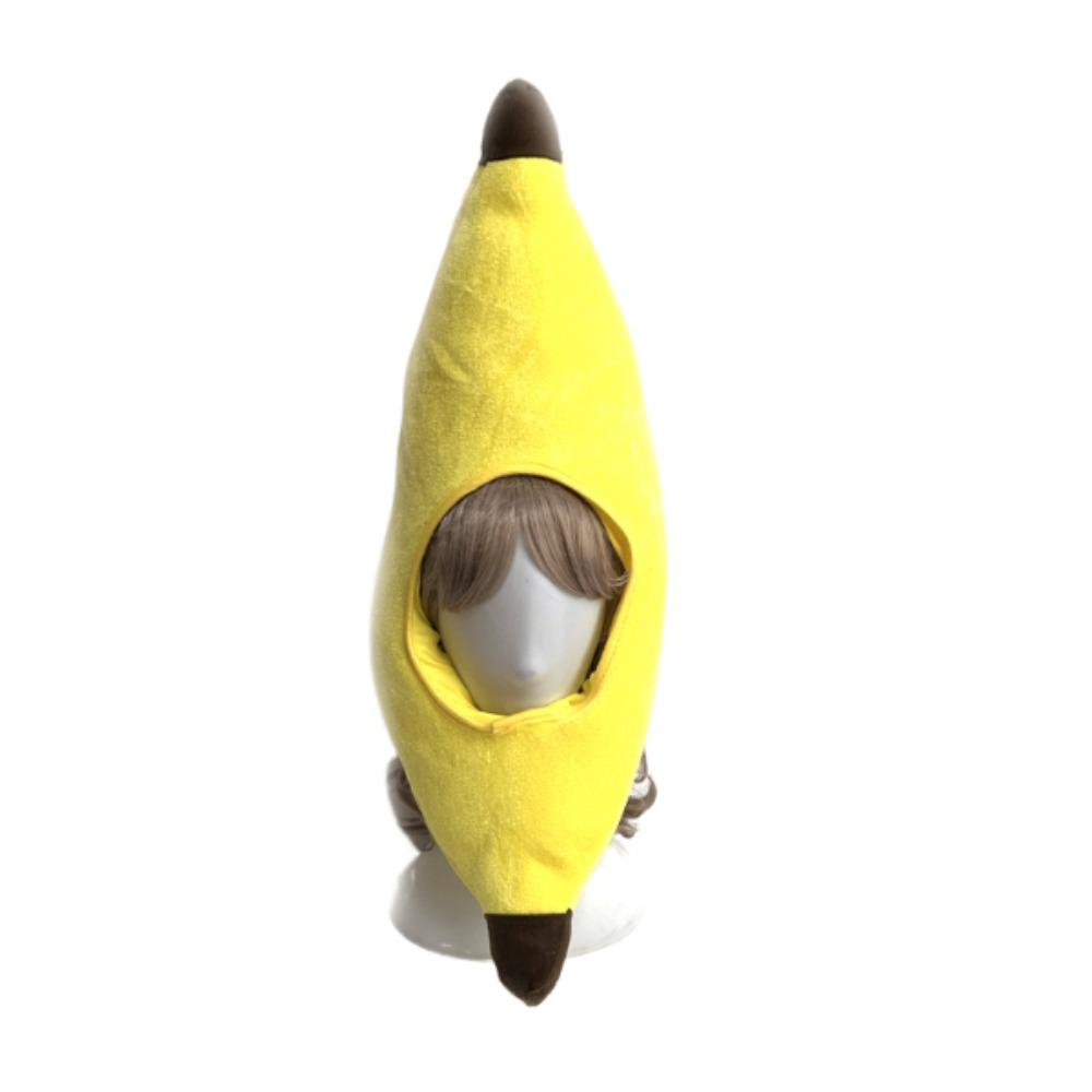 Creative Plush Fruits Hat Cute Banana Head Cover Costume Accessories Yellow Banana Cap Photo Props