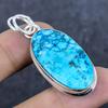 Natural Tibetan Turquoise 925 Sterling Silver Jewelry Pendant 1.97" S3N40