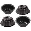4 Pcs Nonstick Fluted Cake Mold 4 Inch Muffin Cups Easy to Clean Oven Baking Mold  Cupcake