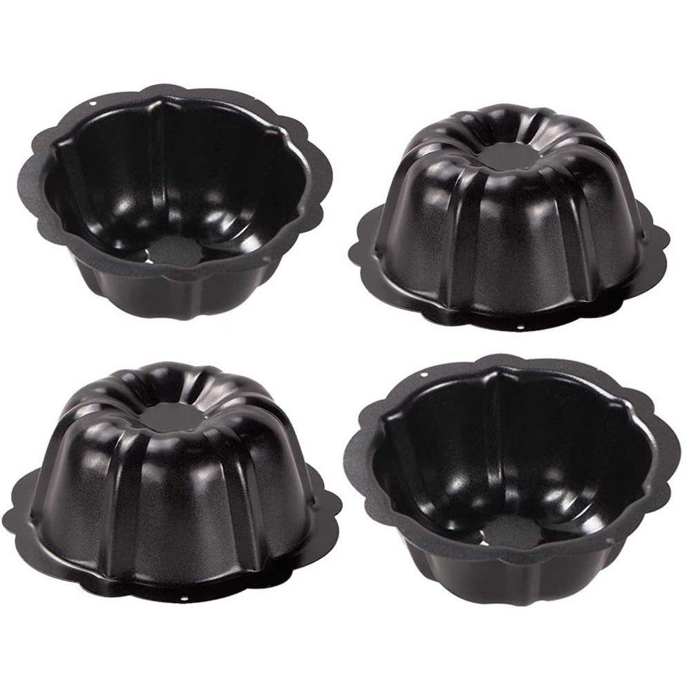 4 Pcs Nonstick Fluted Cake Mold 4 Inch Muffin Cups Easy to Clean Oven Baking Mold  Cupcake