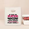 Merci Maitre Французская Печать Ланч-сумка-охладитель Портативная Изолированная Холщовая Сумка-тоут для Бенто Термосумки Школьные Сумки для Хранения Еды Подарки Учителю