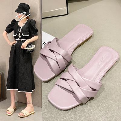 2024 Новые модные тапочки женские сексуальные сандалии на плоской подошве повседневные женские тапочки на песке элегантные тапочки с рыбьим ртом женские