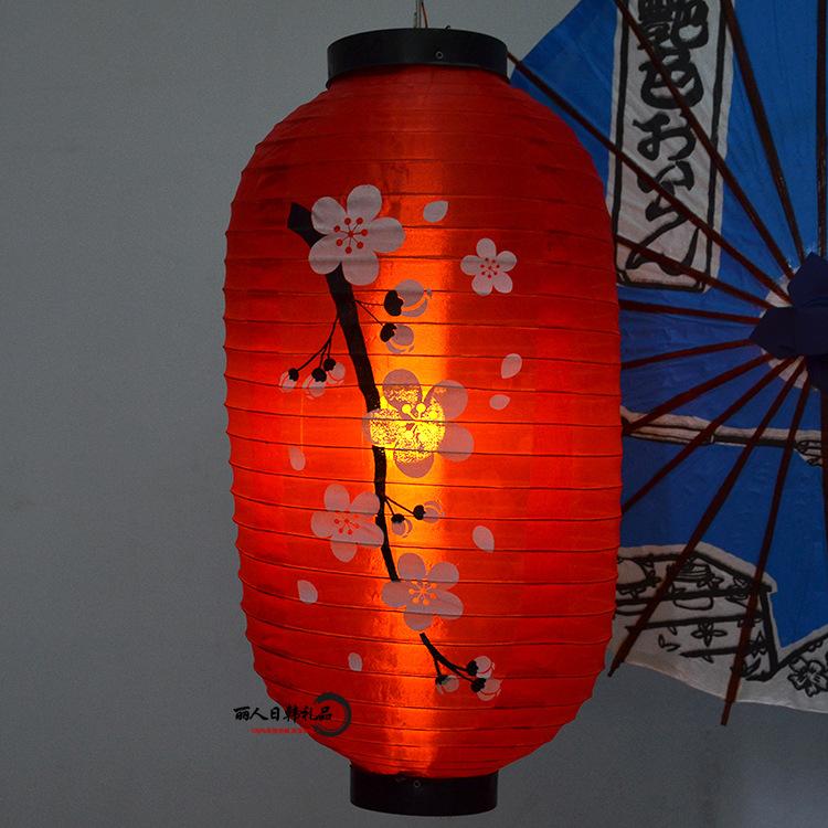 Japanese Silk Plum Blossom Lantern, Winter Melon Waterproof Sushi Restaurant Decor
