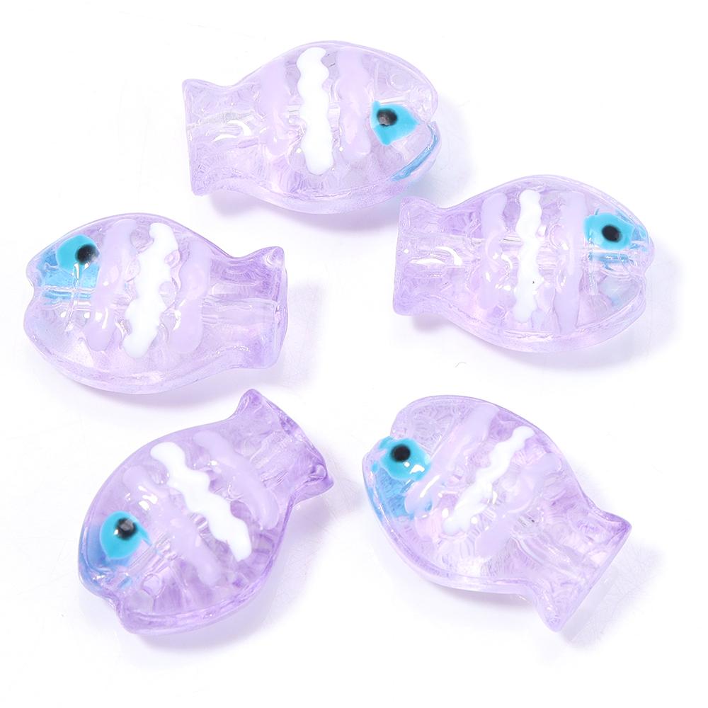 5 шт./лот Разноцветные ручной работы Lampwork Бусины Милые Мультяшные Морские Рыбки Россыпью Стеклянные Бусины Для DIY Модного Браслета Серьги Украшения