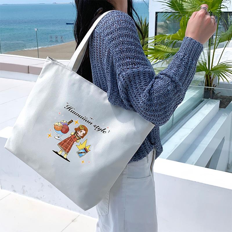 Холщовая сумка женская сумка через плечо студенческая сумка большая вместительная ручная сумка из холста