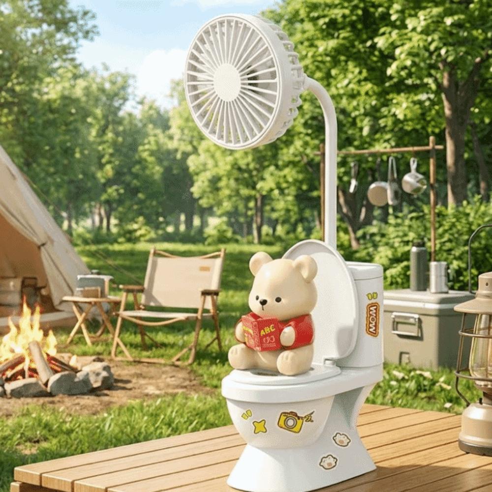 Funny Toilet Desktop Fan Adjustable Usb Rechargeable Desk Fan Portable Cooling Fan With Quiet Motor Travel Indoor Outdoor Use