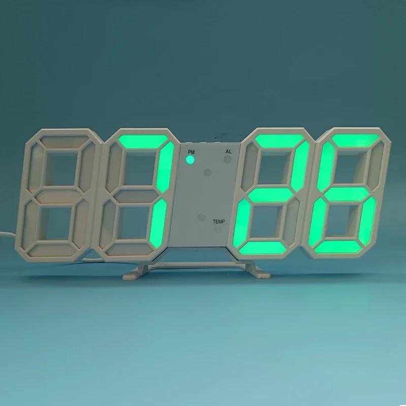 Часы 3D светодиодный цифровой будильник настенные часы время/дата домашние/кухонные/офисные часы декоративные садовые часы украшение для спальни
