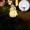 Weather Resistant Outdoor Patio Lights 2Pcs Solar Snowman Garden Lights, Christmas Pathway Waterproof Cute Landscape Lamps LED with Stakes for