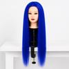 Iza Training Head 90cm Blue Thermal Hair + Handle Hairdressing Combing Exercise Head