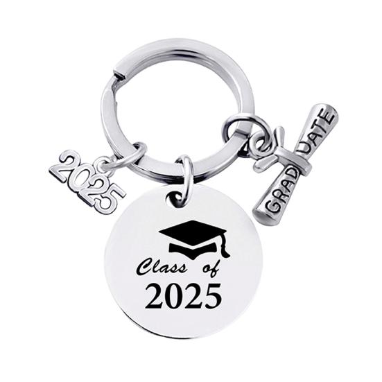 Выпускной брелок 2025 года из нержавеющей стали с гравировкой и вдохновляющим посланием, брелок для ключей, подарок на выпускной