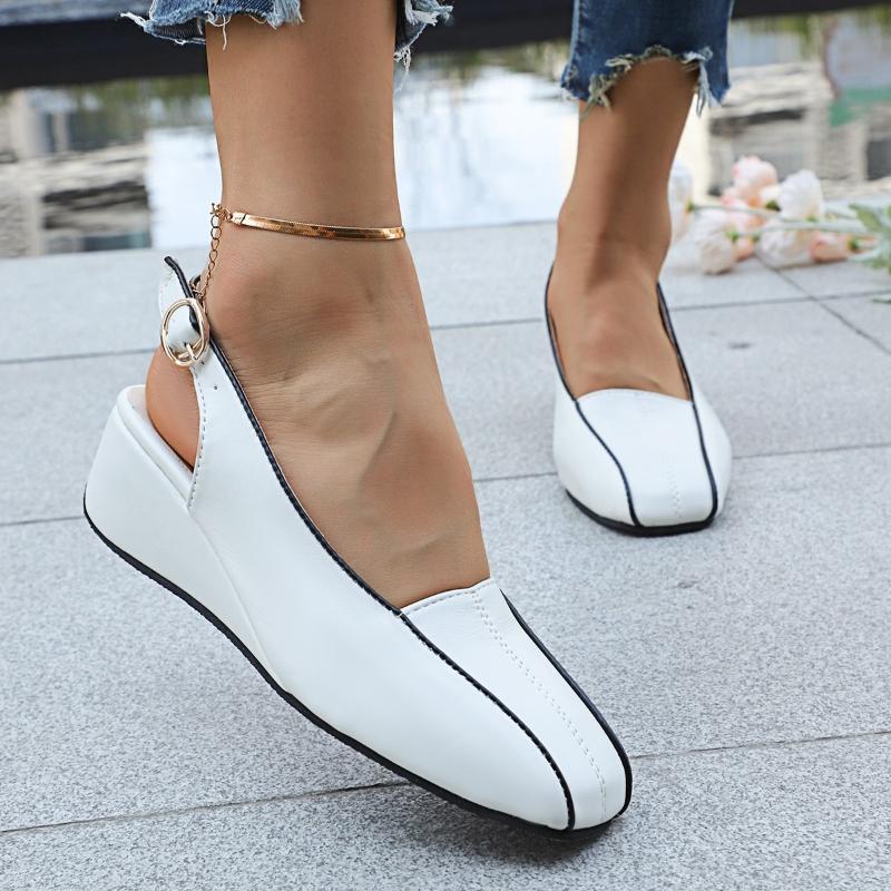 Модные сандалии на танкетке для женщин, летняя мода, туфли на среднем каблуке, для ходьбы, повседневные шлепанцы, женские туфли-лодочки, дизайнерские, новый тренд 2025, zapatos de mujer