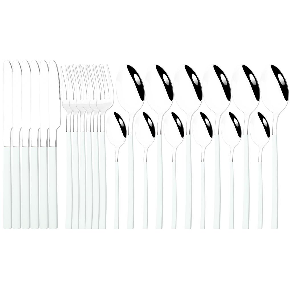 Набор столовых приборов из нержавеющей стали, 24 шт., ножи, вилка, ложка, ужин, посуда, вечерние кухонные столовые приборы, набор столового серебра