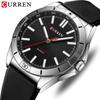 Мужские кварцевые часы Curren 8449 с резиновым ремешком, большим светящимся циферблатом, водонепроницаемые, для студентов