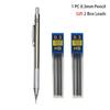0.3 0.5 0.7 0.9 1.3 2.0 3.0mm Mechanical Pencil Full Metal Art Drawing Painting Automatic Pen Office School Supply Stationery