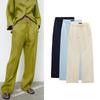 Spring New Arrival Mop Pants Linen Blended Stretch High Waist Wide Leg Pants 9929140 3067352