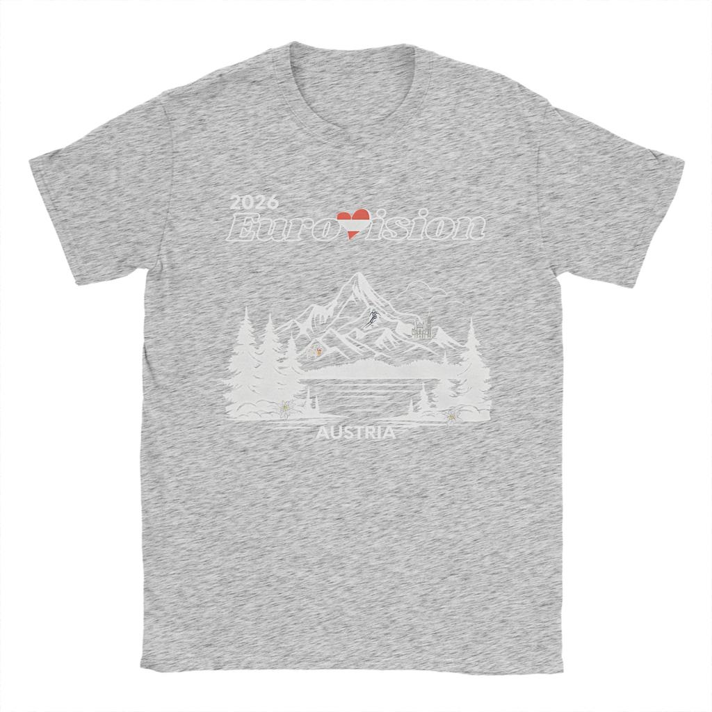 Eurovisions Song Contest 2026 Outfit Unisex T Shirts Pure Cotton Tee Graphic Printing Tshirt Clothing