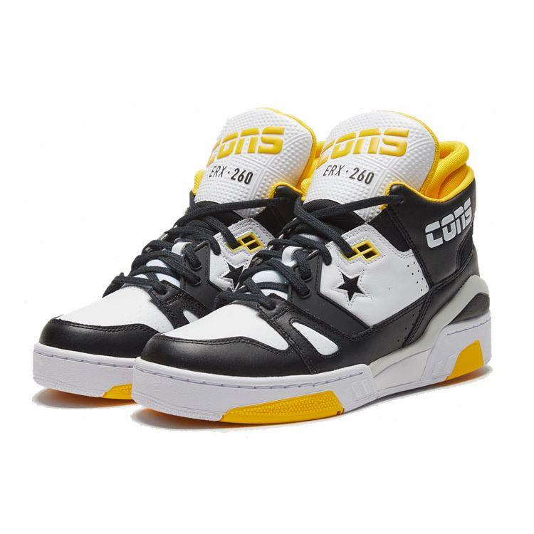 Converse ERX 260 Кожаные Спортивные Комфортные Амортизирующие Поддерживающие Полувысокие Ретро Баскетбольные Кроссовки Унисекс Желтые 167110C