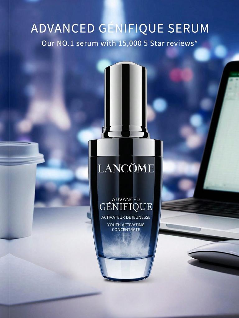 LANCÔME Сыворотка для лица Advanced Génifique, повышающая сияние, против старения. Увлажняет и придает коже упругость. 1,69 жидкой унции. / 50мл