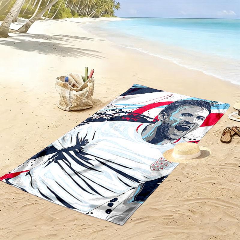 Harry Kane Star Beach Towel, Large Soft Quick Dry Towel for Beach Camping Swimming
