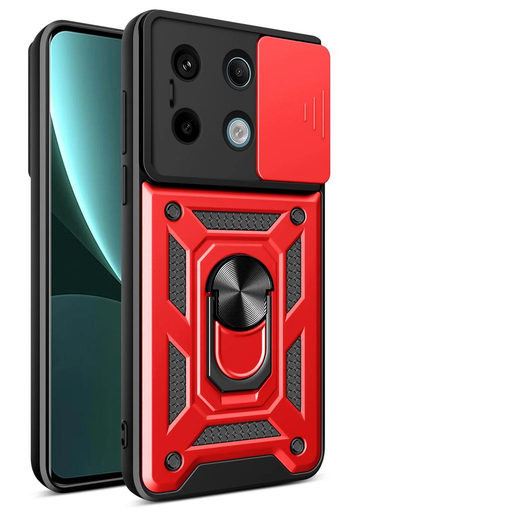 For Xiaomi Redmi Note 13 12 Pro Plus 5G 4G Case Car Magnetic Ring Holder Slide Camera Armor Shockproof Xiaomi POCO M6 X6 Pro