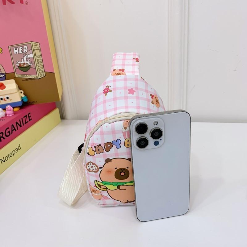 Capybara Pattern Animal Kids Single Shoulder Crossbody Chest Bag For Preschool
