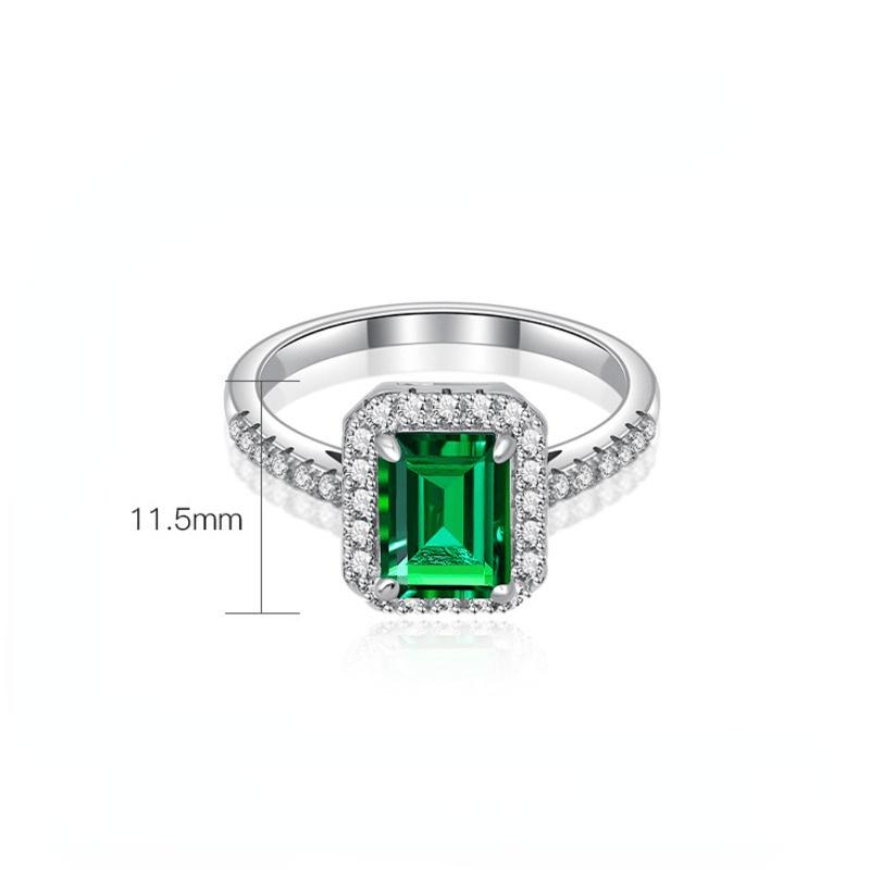 Gica Gema 925 Sterling Silver Simulation Emerald Vintage Wedding Rings For Women Top Quality Spaerking Diamond Party Jewelry Gifts