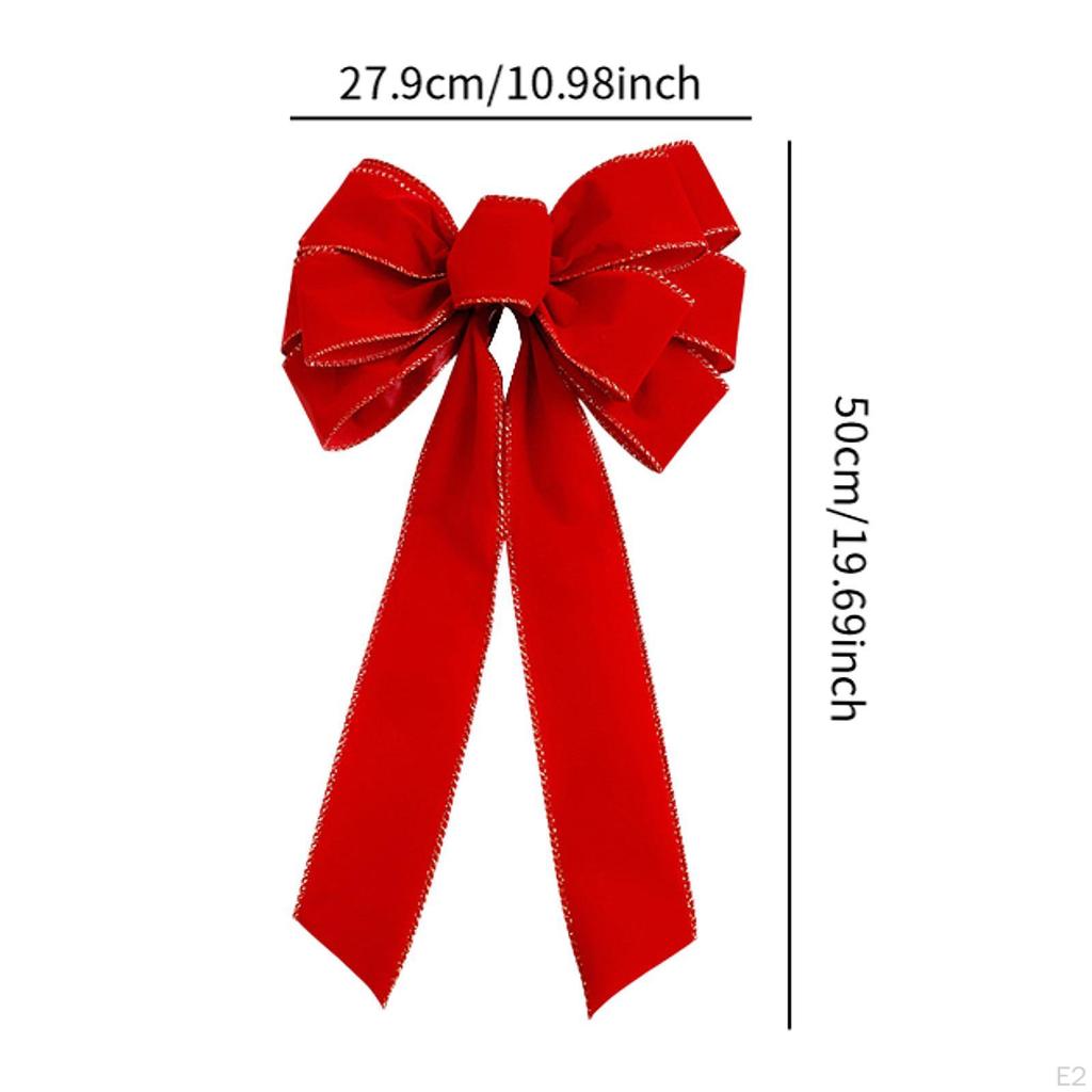 Christmas Tree Topper Bow Decoration Xmas Decor Wreath for Porch