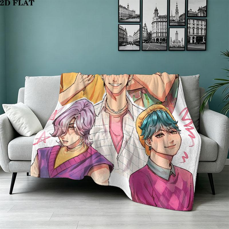 1PC Kpop Demon Hunters Patterned Flannel Blanket Suitable For All Seasons For Home Decor Warmth And Comfort Gifts Holiday Present