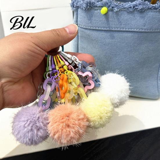 Bag Decorative Accessories Plush Ball Keychain, Fluffy Pompom Pendant with Hollow Star, Backpack Multi Purpose Hanging Accessory Purse Accessories,